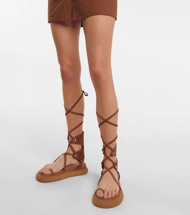 Selene Suede Gladiator Sandals, $765, The Attico at Mytheresa
