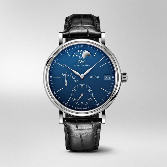 Its sleek minimalist design and beautiful blue dial with a lacquered finish makes this piece from IWC Schaffhausen’s Portofino collection a real signature piece. The moonphase display at 12 o’clock makes it great for dreamers who enjoy turning their eyes to the sky. The model is limited to just 350 pieces.
Photo: IWC