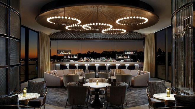 Soak up the view of the Swan River with a cocktail in hand at the Songbird Bar & Lounge in The Ritz-Carlton, Perth.