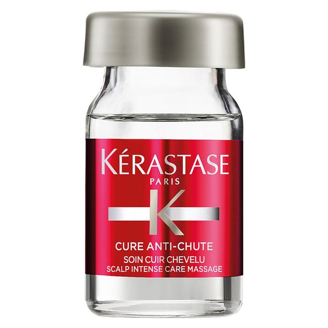 Designed to be used over six weeks, this tonic aims to repair and strengthen hair fibres to lessen breakage, and deliver intensive restorative care to the scalp to boost hair growth. Prepare to welcome new strands that are denser and healthier overall.

Cure Anti-Chute, $320, Kérastase
