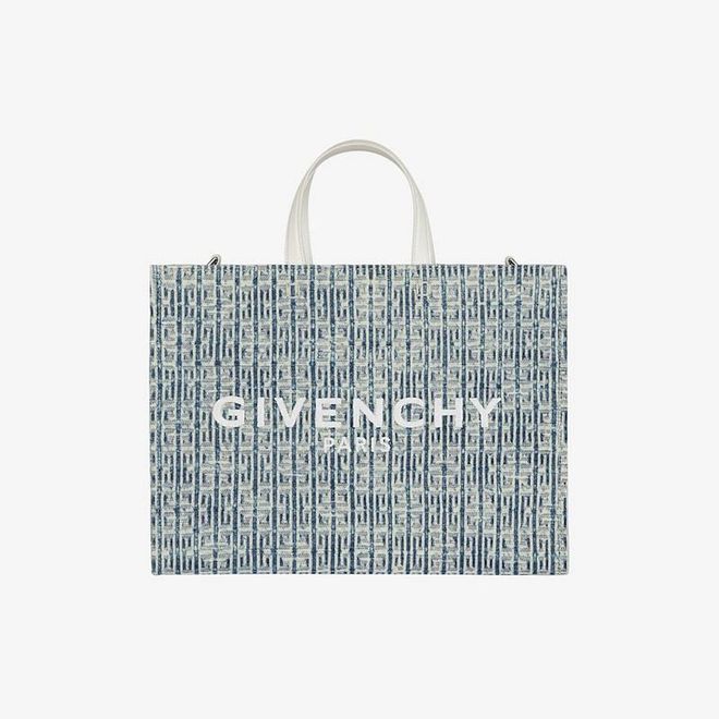 Medium G Tote Shopping Bag In 4G Bleached Denim, $2,150, Givenchy
