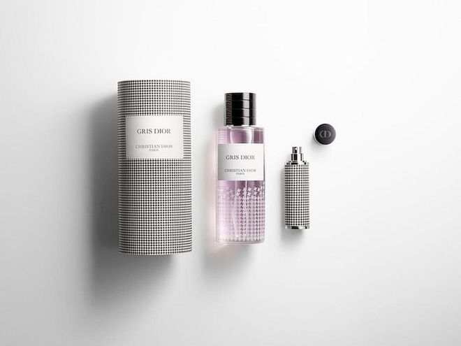 Three full-sized (125ml) fragrances are included in the New Look collection, their glass bottles decorated with a houndstooth pattern. There’s also a travel perfume case (40ml) that can be outfitted with refills of other scents from the La Collection Privee line. (Photo: Dior)