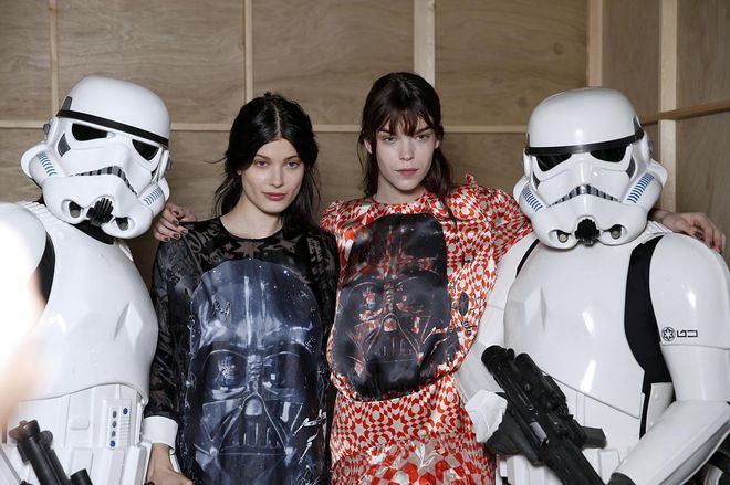 Preen cued up the "Imperial March" for a batch of silk blouses emblazoned with Darth Vader's mug for fall 2014. The Empire Strikes Back, indeed