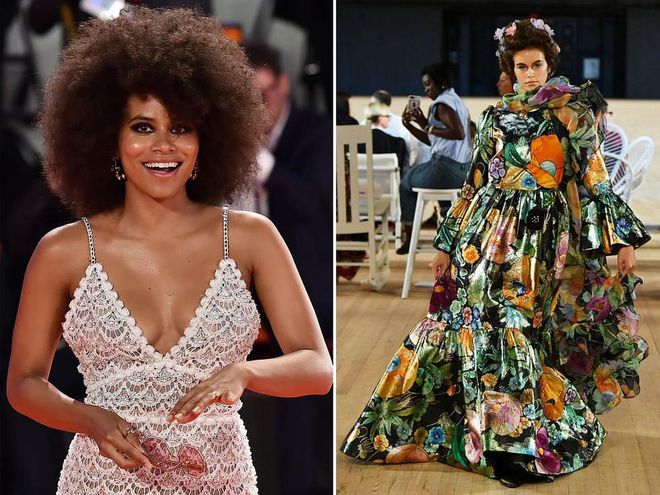 It's been a very fashionable 12 months for Zazie Beetz, from her Valentino moment at the Cannes Film Festival to the festive metallic Rodarte dress she wore in the run up to Christmas. We'd love to see the actress (and presenter on the night) continue her run of style success in this extravagant floral gown by Marc Jacobs.