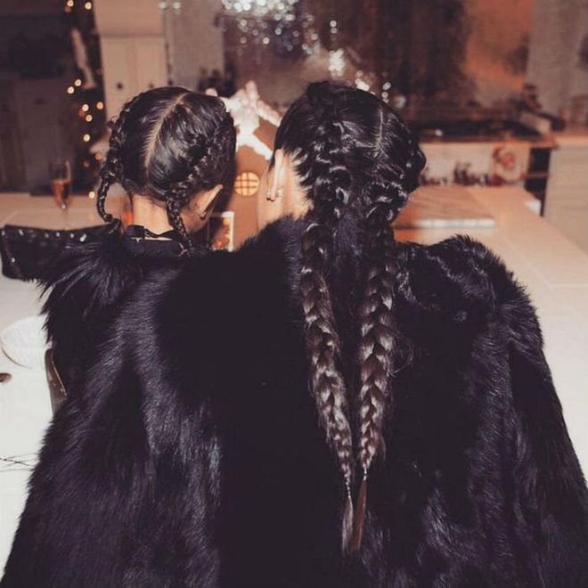  Kim Kardashian and North West regularly step out in matching outfits (from silver sequin Vetements dresses to coordinating Yeezy looks). But the pair added mother-daughter beauty into the mix with twinning double french braids—and matching black fur coats, of course. Photo: instagram