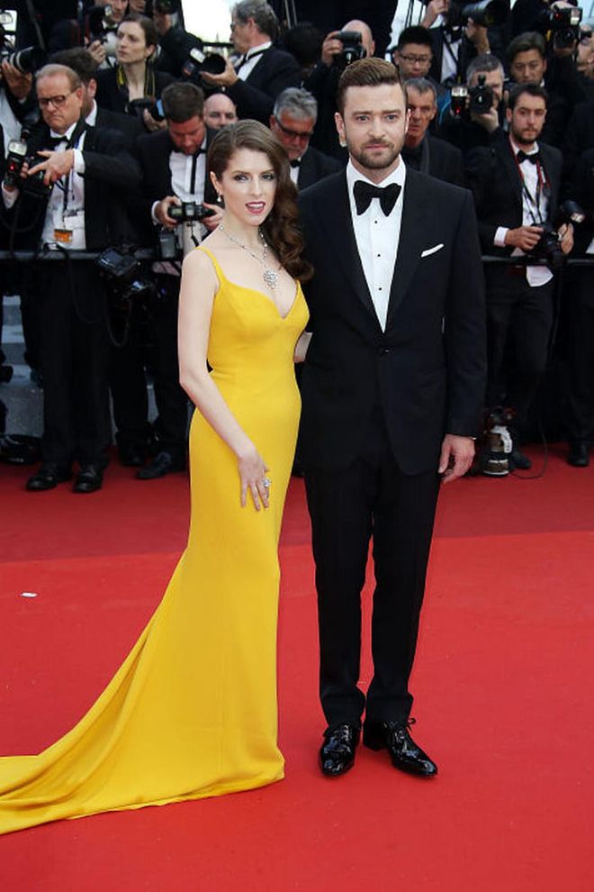 Anna Kendrick and Justin Timberlake in Tom Ford. Photo: Getty