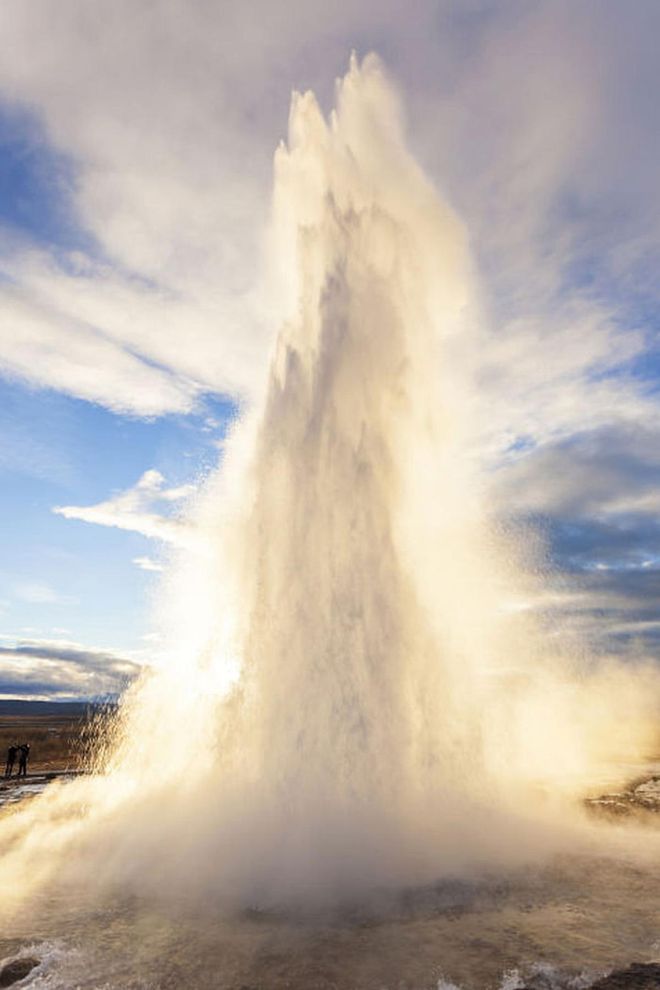Nearby Geysir might be the most famous geyser in Iceland, but Strokkur is much more reliable erupting every 8 to 10 minutes and is just as beautiful to watch. Photo: Getty