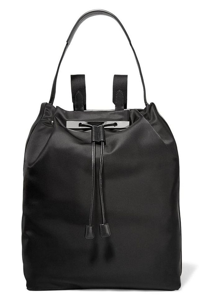 The Row has understated luxury down to an art. It's backpacks imbue its imnimalist luxe appeal. Leather trim satin backpack, £1,150
