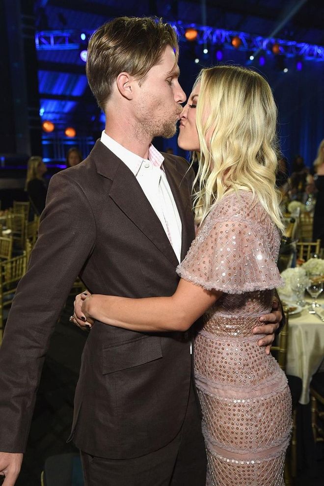 Kaley Cuoco and Karl Cook—who tied the knot earlier this month—played for the cameras at the 23rd Annual Critics Choice Awards in January 2018. Photo: Getty