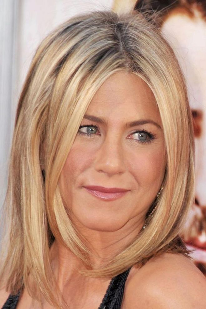 A gradual way to warm up to a bob? Begin with a lob like the one donned by Jennifer Aniston.

Photo: Getty