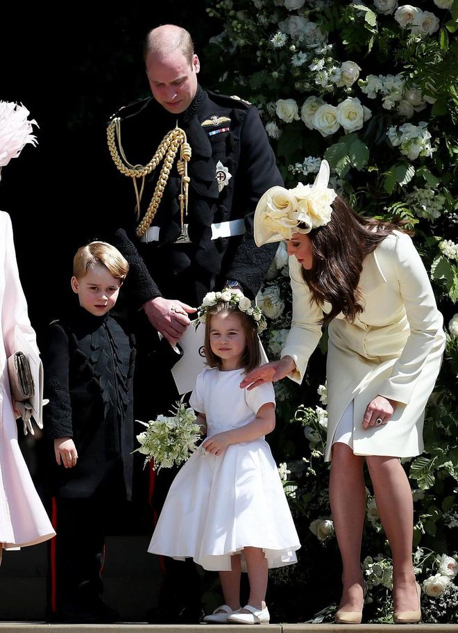 Prince George of Cambridge, Prince William, Duke of Cambridge, Princess Charlotte of Cambridge and Catherine, Duchess of Cambridge