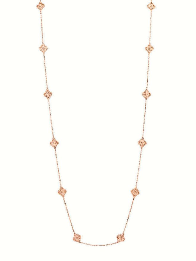 Van Cleef & Arpels - Pink gold Sweet Alhambra 16 motif necklace
