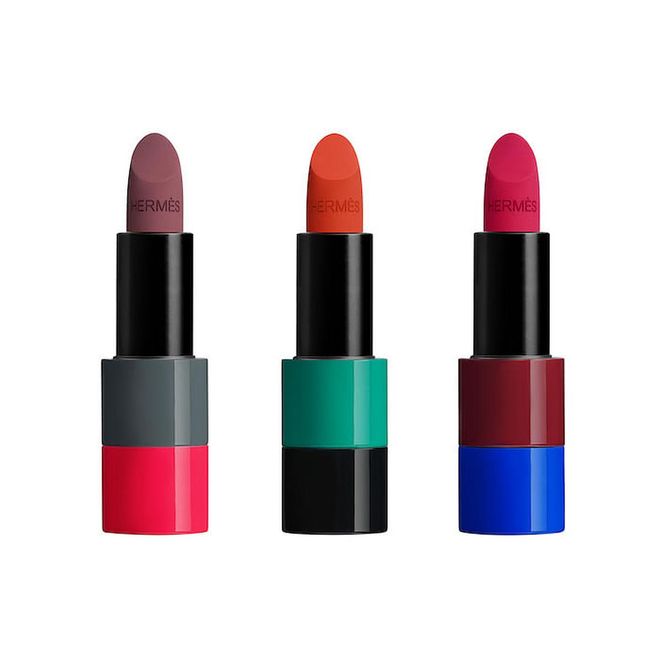 The lipsticks in the Rouge Hermes collection, such as these ones from the Autumn-Winter 2021 Limited Edition Collection, are refillable. (Photo: Hermes)

