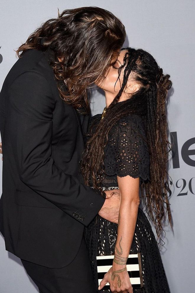 At the 2015 InStyle Awards in Los Angeles, under-the-radar duo Lisa Bonet and Jason Momoa (who got married in 2017) showered the red carpet with PDA (and promptly became the couple with the best hair). Photo: Getty