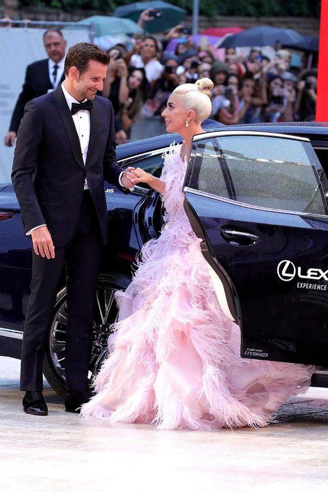 Talk about a true gentleman. Cooper helped Gaga out of the car as they arrived at a screening for A Star Is Born at the 75th Venice Film Festival.
Photo: Getty
