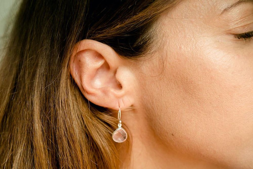 Rose quartz Venus earrings (Photo: Tessellate Co.)