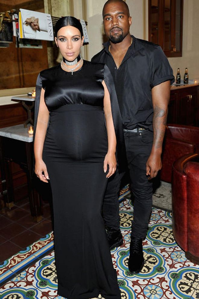 In matching head-to-toe black looks with satin accents. Photo: Getty