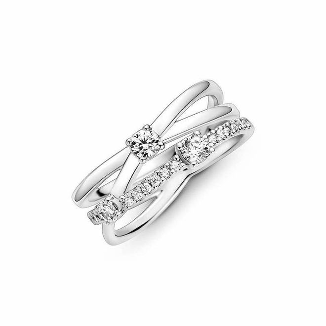 Sparkling Triple Band Ring, $159