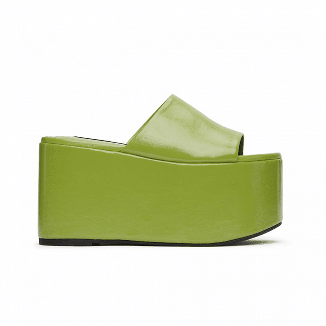 Green Blackout Vegan Platform Sandals, US$570 (S$773), Simon Miller at Ssense