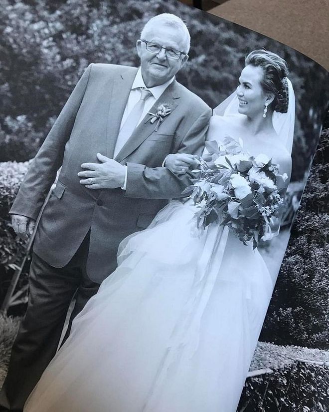 "Can't forget the first important father in my life. The man who never stopped working to make sure we had the best life possible. I was so proud to hold your arm on this day and so proud to call you my dad every day. Love, your boogernose goober" Photo: @chrissyteigen