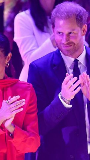 Duchess Meghan Is Vibrant in a Head-to-Toe Crimson Suit