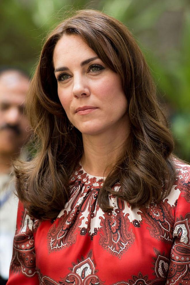 Aside from the old sighting of grey roots, the Duchess of Cambridge has always kept her shiny brown locks in pristine condition. Photo: Getty