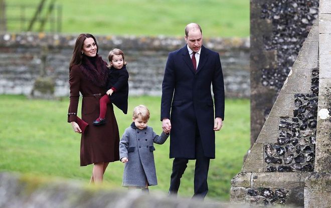 Arriving for a church service on Christmas Day at St. Mark's Church in Bucklebury, Berkshire. Photo: Getty 