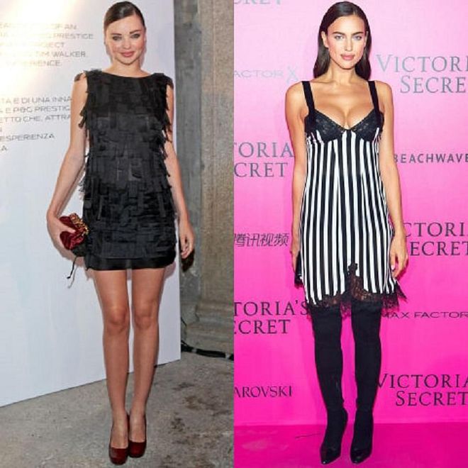 Baby? What baby? Both Miranda Kerr and Irina Shayk used fashion strategically to detract from their growing bumps. 