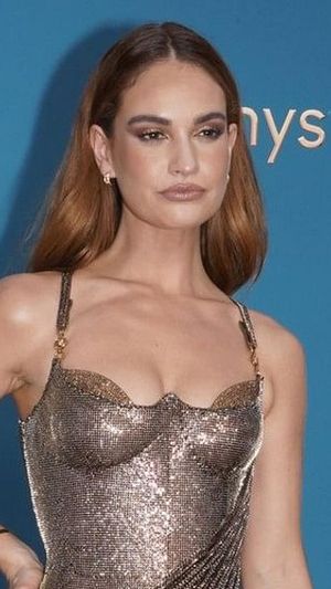 Lily James 2022 Emmys Red Carpet