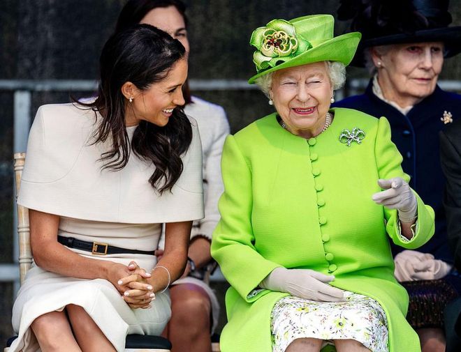 The Queen looks truly delighted. Photo: Getty