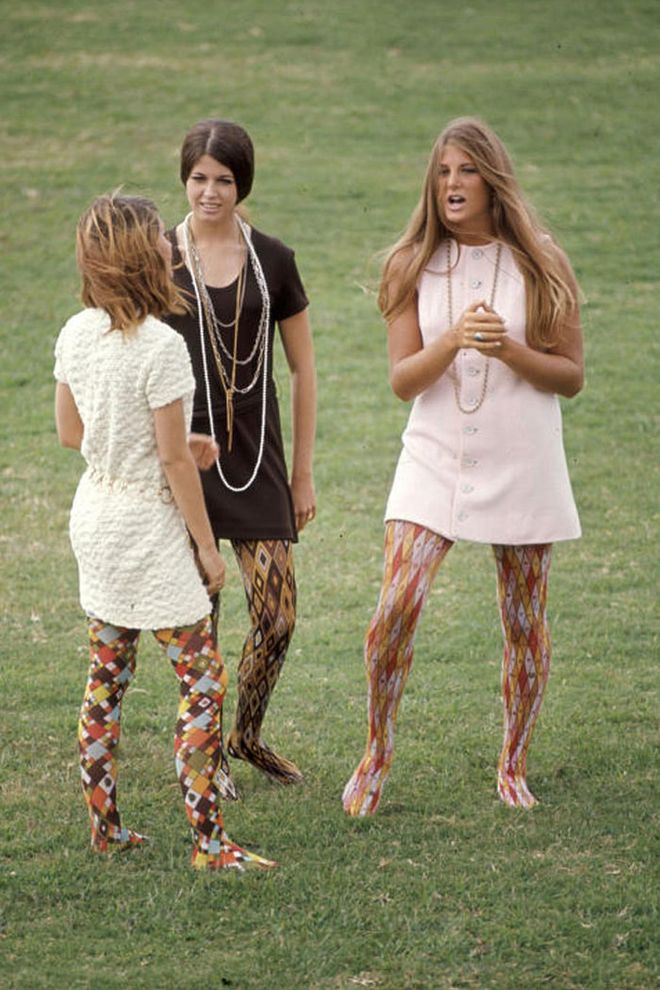 Whoever thought that multi-colored, multi-patterned tights would flatter ANY HUMAN'S legs was seriously mistaken. Photo: Getty 