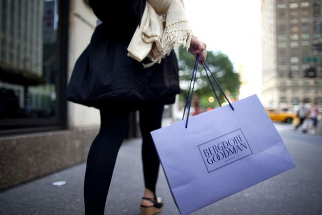 The department store's signature purple shopping bags have been a New York City status symbol for decades. 