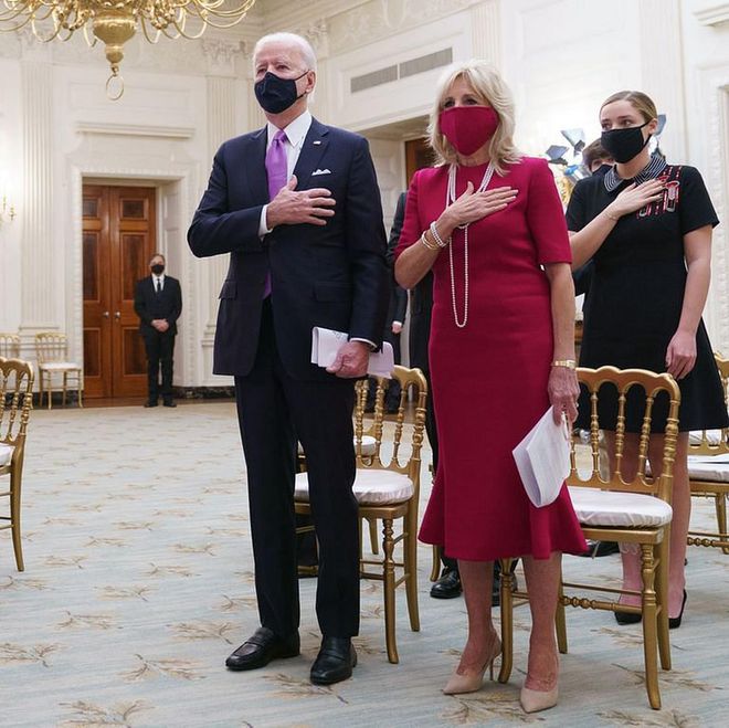 First Lady Jill Biden Wears Brandon Maxwell on Day One in the White House