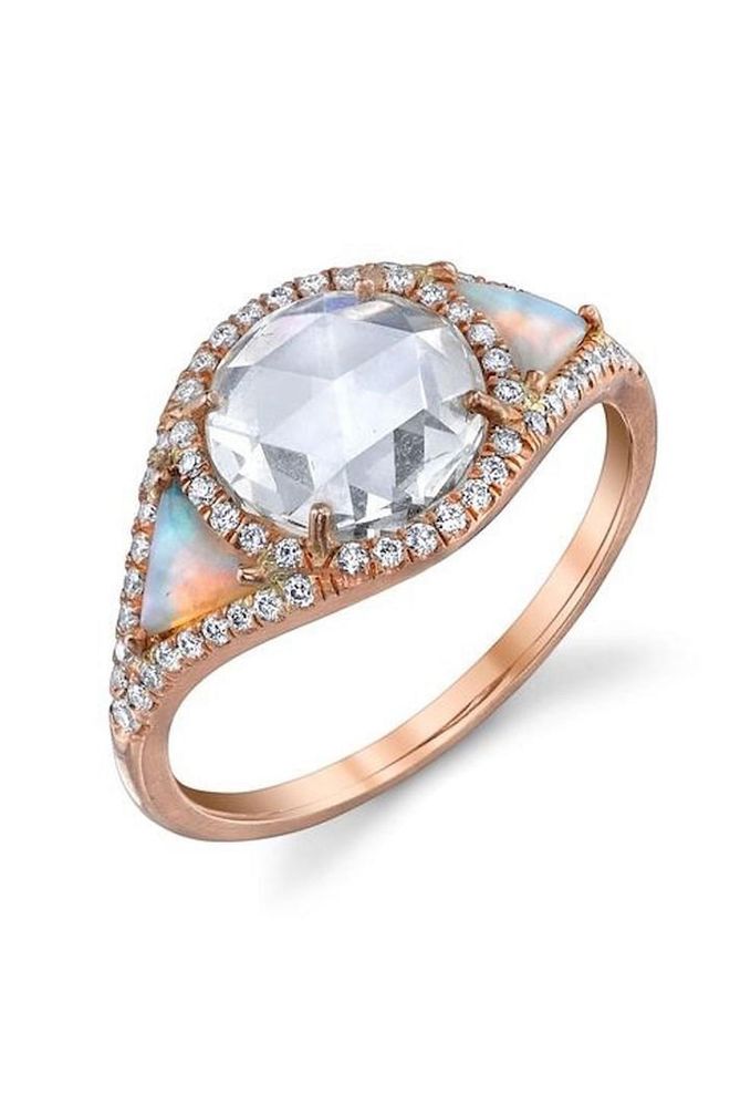 White diamond and opal ring, price upon request, ireneneuwirth.com for inquiries.