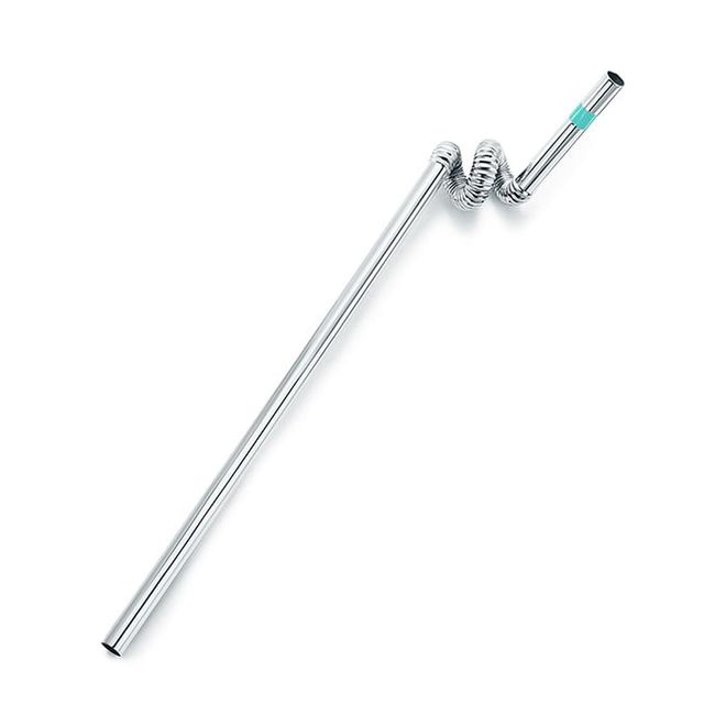 Everyday Objects crazy straw in sterling silver with Tiffany Blue® enamel accent