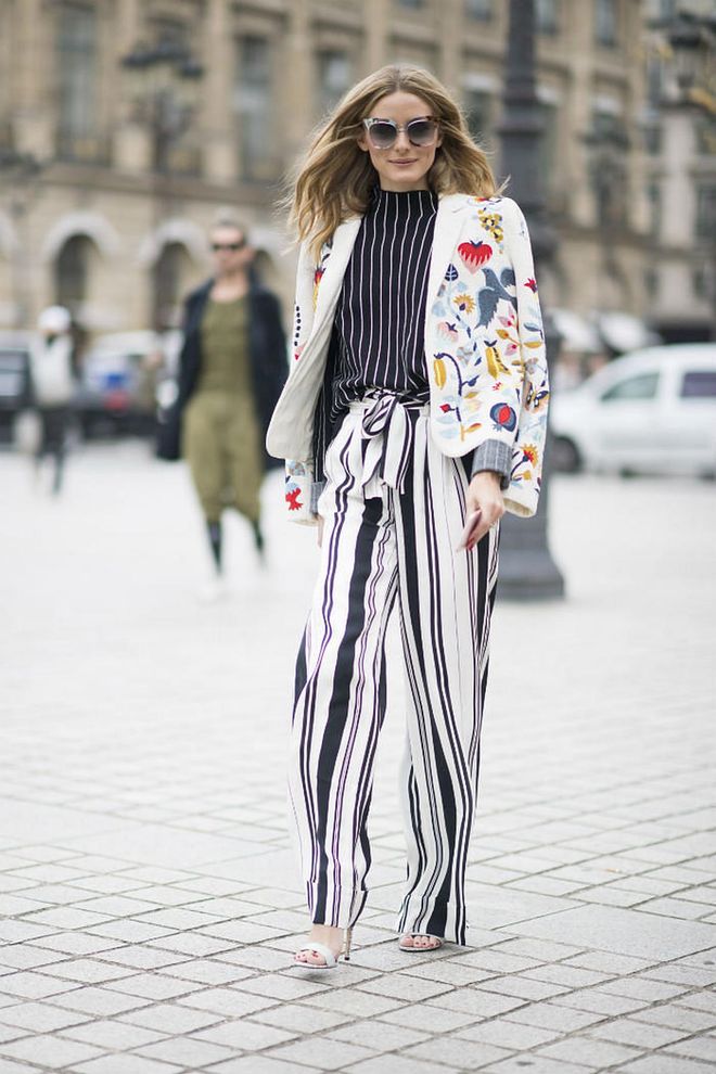 How to: As a printed jacket. The white acts as a canvas, allowing the colours of the prints to stand out even better so you'll be getting attention for all the right reasons. (Photo: Getty)