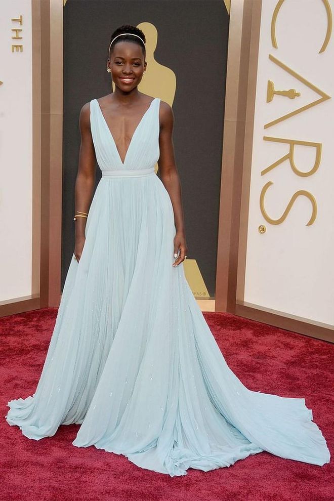 In the span of a year Lupita Nyong'o became a style icon. The actress described her custom Prada dress color as "Nairobi blue" in honor of where she grew up in Kenya.