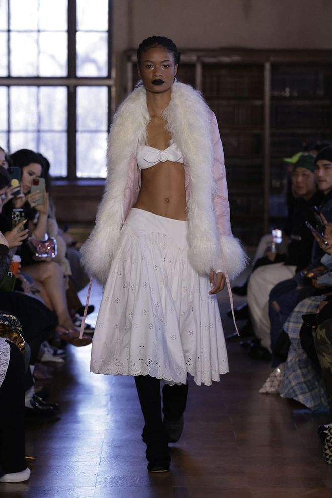 A look from Sandy Liang’s fall 2023 show that the designer told me was "the princess uniform."  (Photo: Gregoire Avenel)
