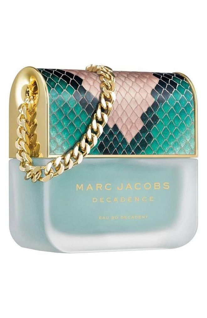 If sweet and fruity scents are your thing—you're welcome. The newest iteration of Decadence opens with nashi pear, blackcurrant, and green ivy, slowly introduces jasmine petals, magnolia, and pink lily of the valley, then gets just a little but warmer with a base of cashmere woods, raspberry gloss, and white amber.

Marc Jacobs Decadence Eau so Decadent, $82, nordstrom.com.

