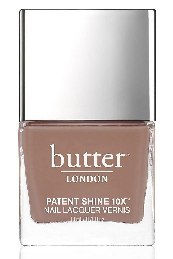 The creaminess of this shade keeps it in the nude family instead of going clay-brown.

<b>Butter London Patent Shine 10X Nail Lacquer in Tea Time, $18</b>