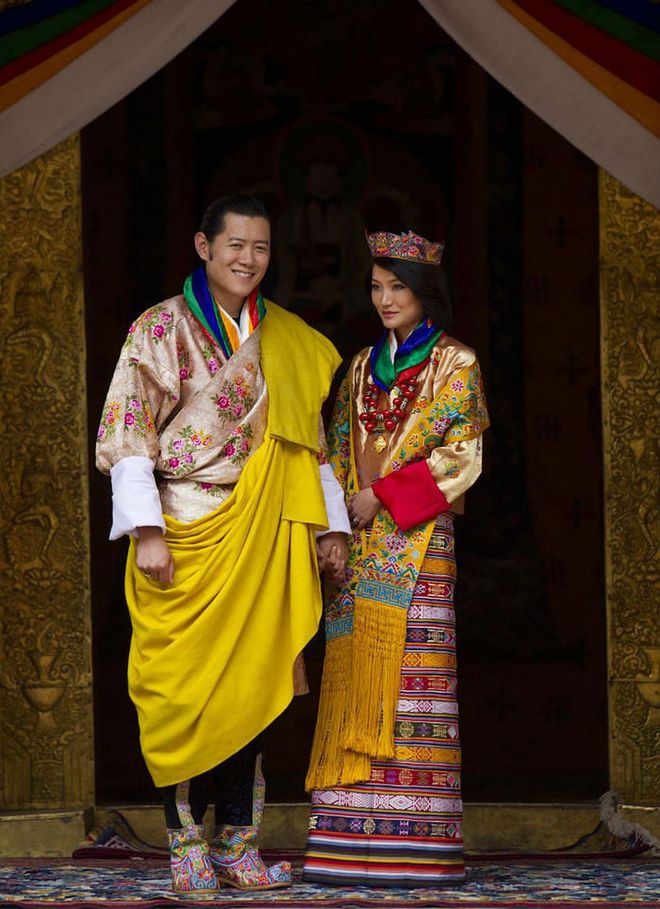 The prince of Bhutan met Jetsun when she was 7 years old and he was 17, at a family picnic. According to reports, he told her that if they were both still single as adults that they would marry. He kept his promise; on October 13, 2011, the couple married in a traditional Buddhist ceremony. Photo: Getty