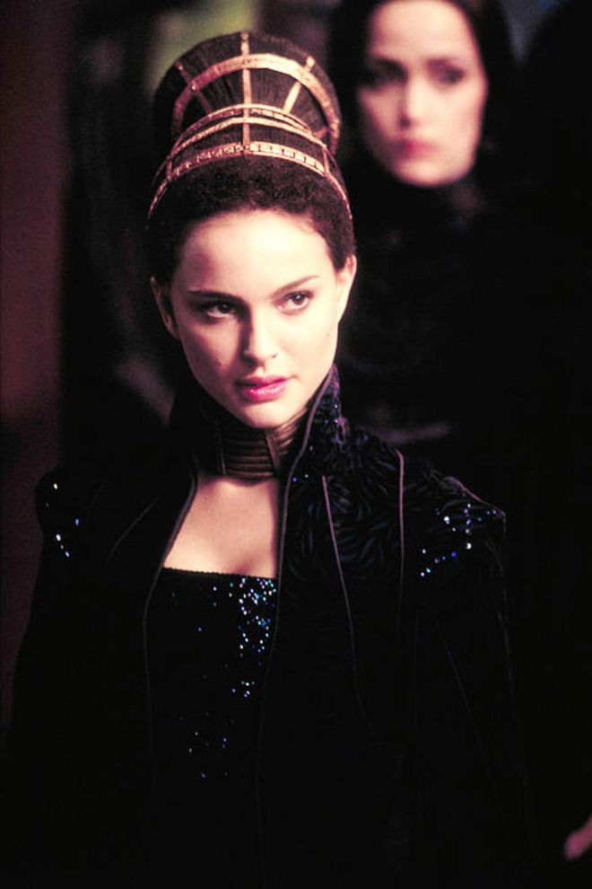 Star Wars' young queen of Naboo, played by Natalie Portman, knew the power of an elaborate wardrobe and dramatic headpieces.