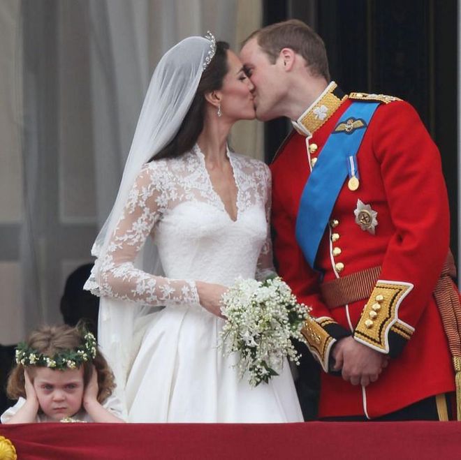 Not all attendees were ecstatic, though. Young bridesmaid Grace van Cutsem went viral for looking bored during the newlyweds’ balcony kiss at the palace.

Photo: Peter Macdiarmid / Getty