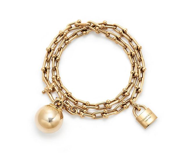 Gold Tiffany HardWear small wrap bracelet, $18,100, Tiffany & Co