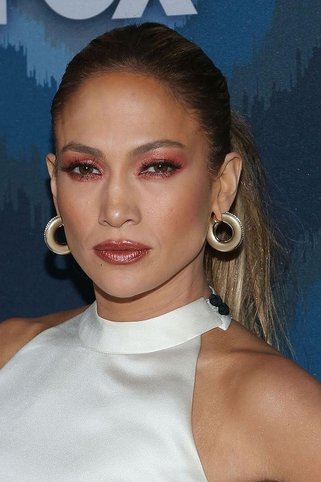 There aren't many people who can wear pink eyeshadow without looking sickly. It helps to have that special JLO glow.