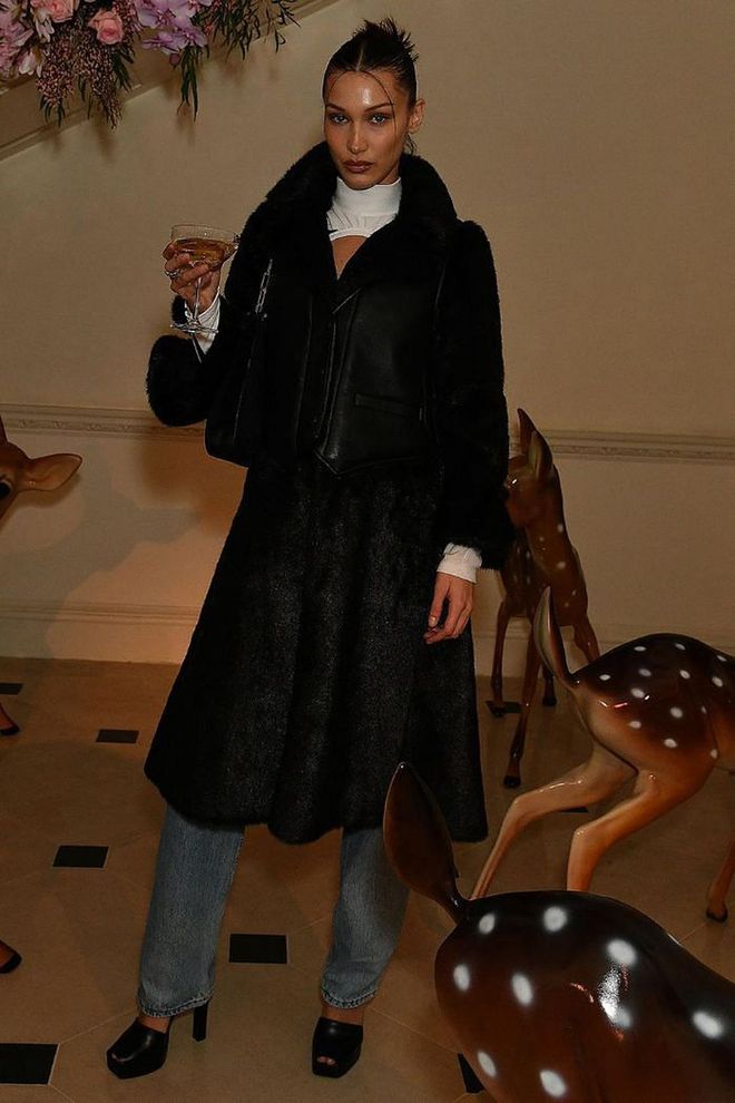 Bella Hadid celebrated fashion week with a cocktail at the Burberry party.

Photo: Courtesy