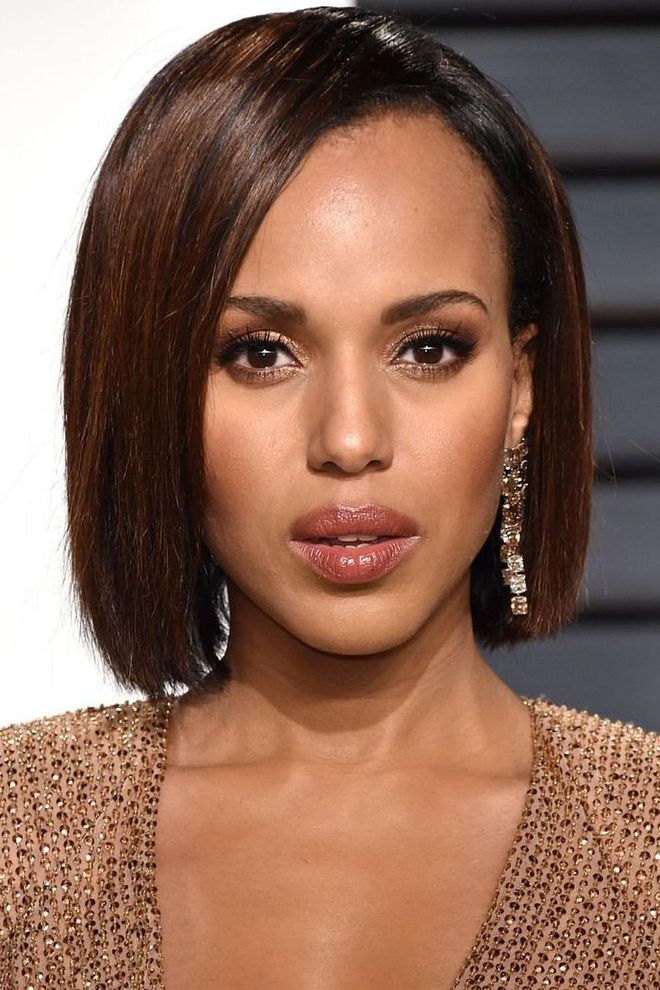 Kerry Washington wore this blunt and deeply side-parted bob on the Oscars red carpet.

Photo: Getty