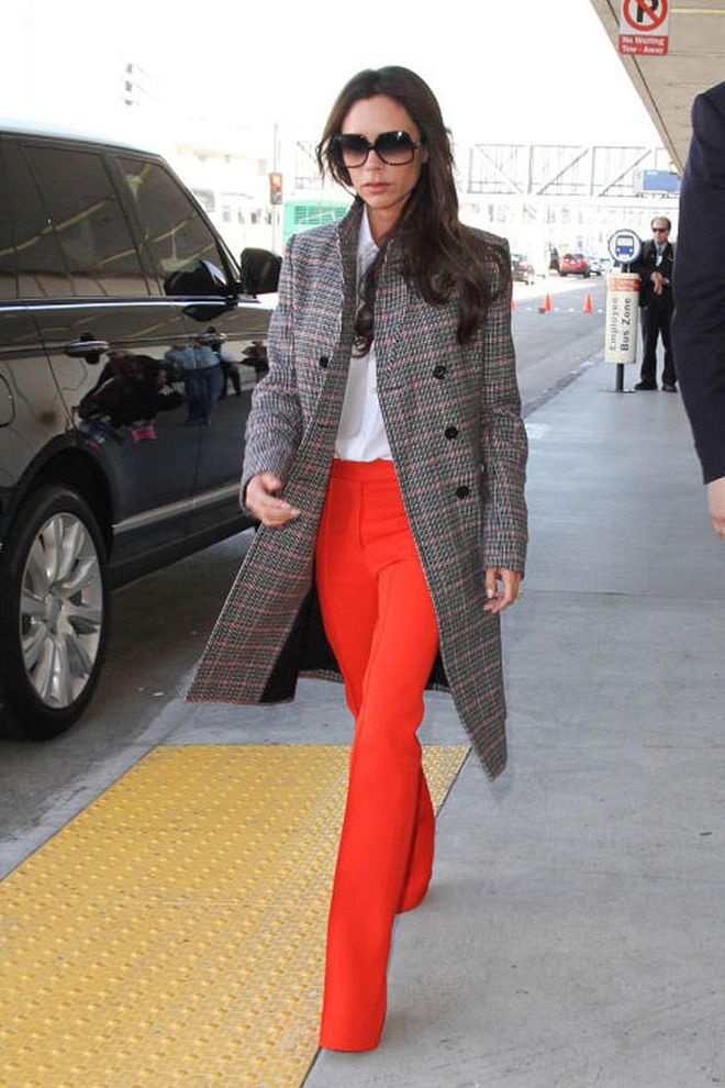 What: Victoria Beckham coat
Where: at LAX. Photo: Getty
