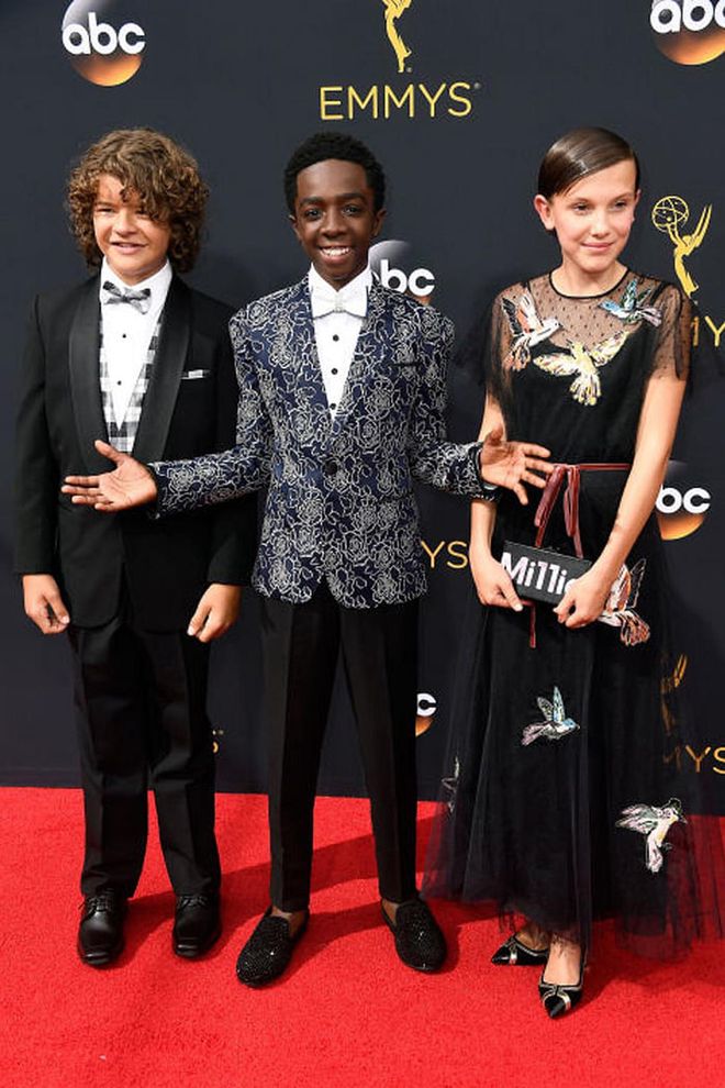 Age: 12
Along with Brown come her costars, a flock of well-dressed boys on the verge of television heartthrob status (if they aren't already). McLaughlin (center) has shown off the freshest style in the pack, with printed blazers, cool bowties and an assortment of sleek loafers or sneakers for the red carpet. 