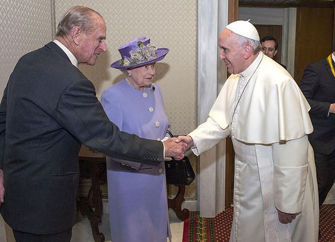 The Queen and Prince Charles meet the Pope during their one-day visit to Rome.